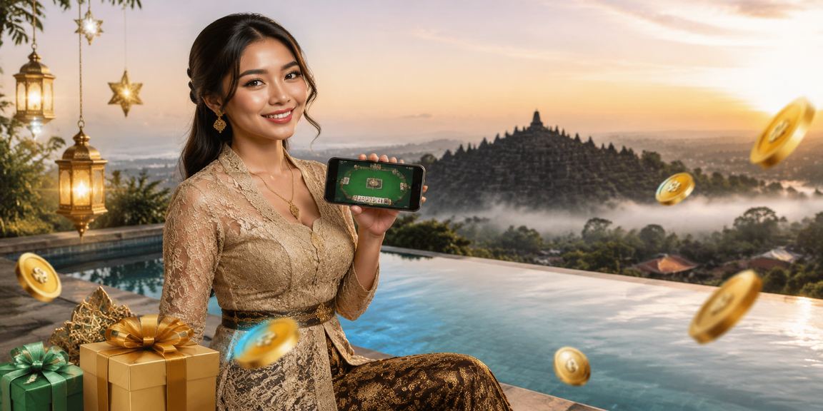 Model muda memainkan kartu dengan ekspresi fokus dan percaya diri di meja permainan